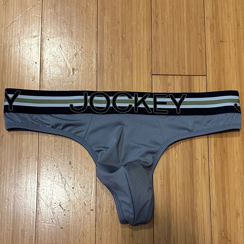 Jockey Grey thong with Black Band